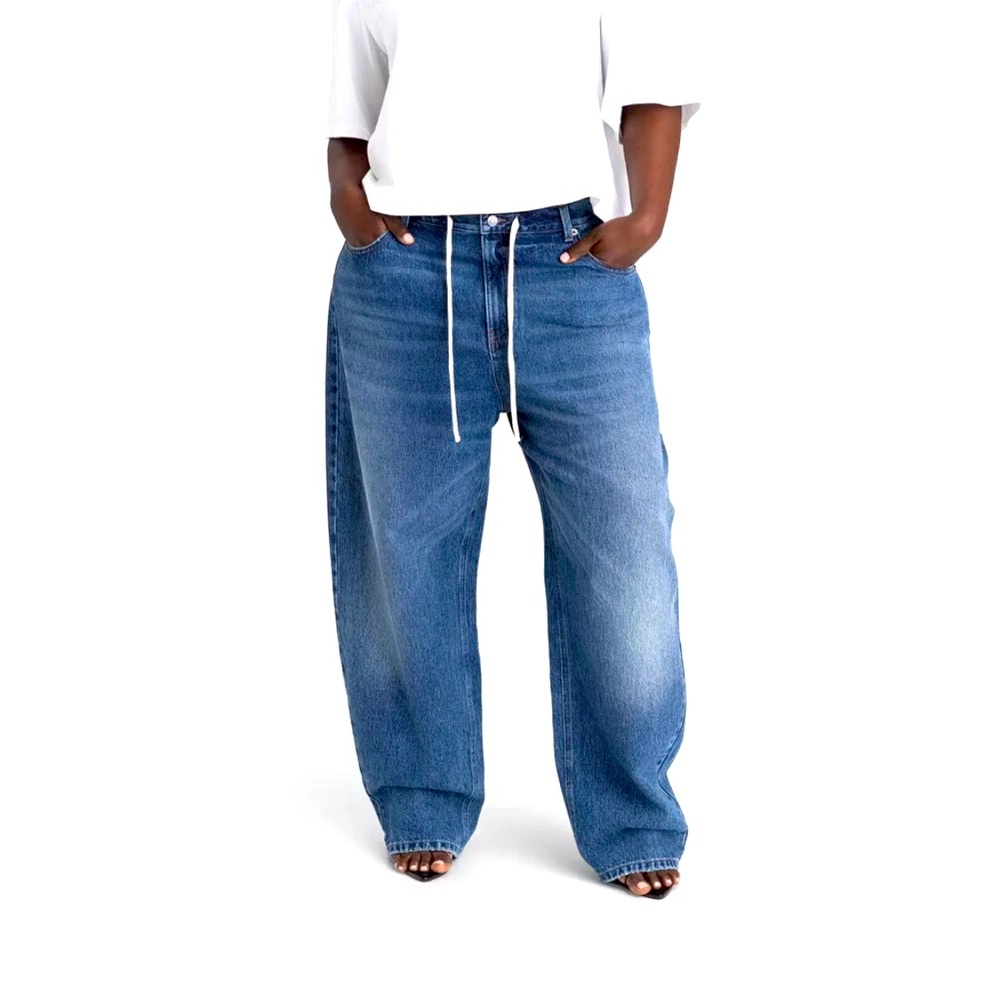 KBB by KAHLANA Women's Mid-Rise Barrel Leg 'The Lynnox Jean' - Dark